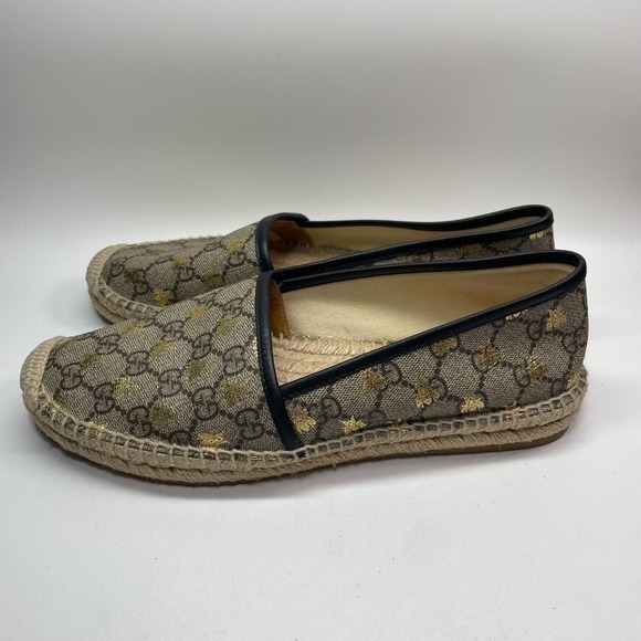 Authentic Gucci Pilar GG Bee Canvas espadrilles 40 Great Condition - Picture 3 of 9